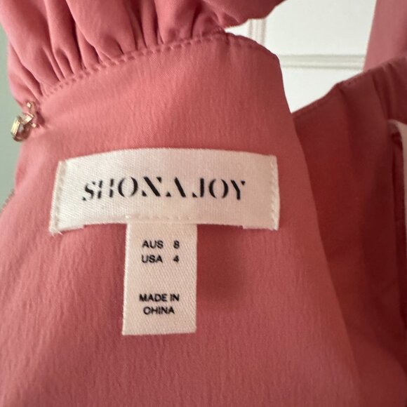 Shona Joy campbell ruffle draped maxi dress - bubblegum size 4 US - Picture 3 of 5